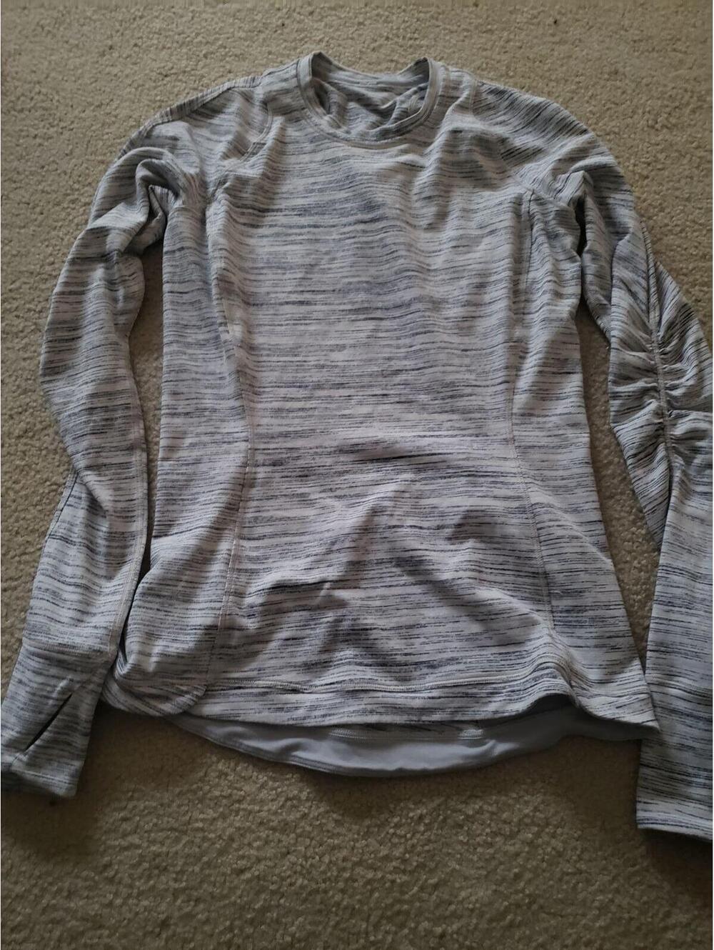 Lululemon Grey White Athletic Shirt top womens sz 6